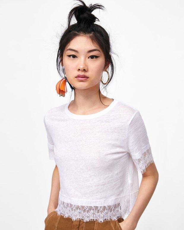 Checked Collar T-shirt